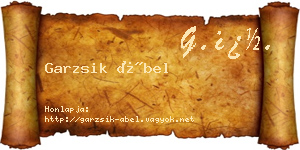 Garzsik Ábel névjegykártya